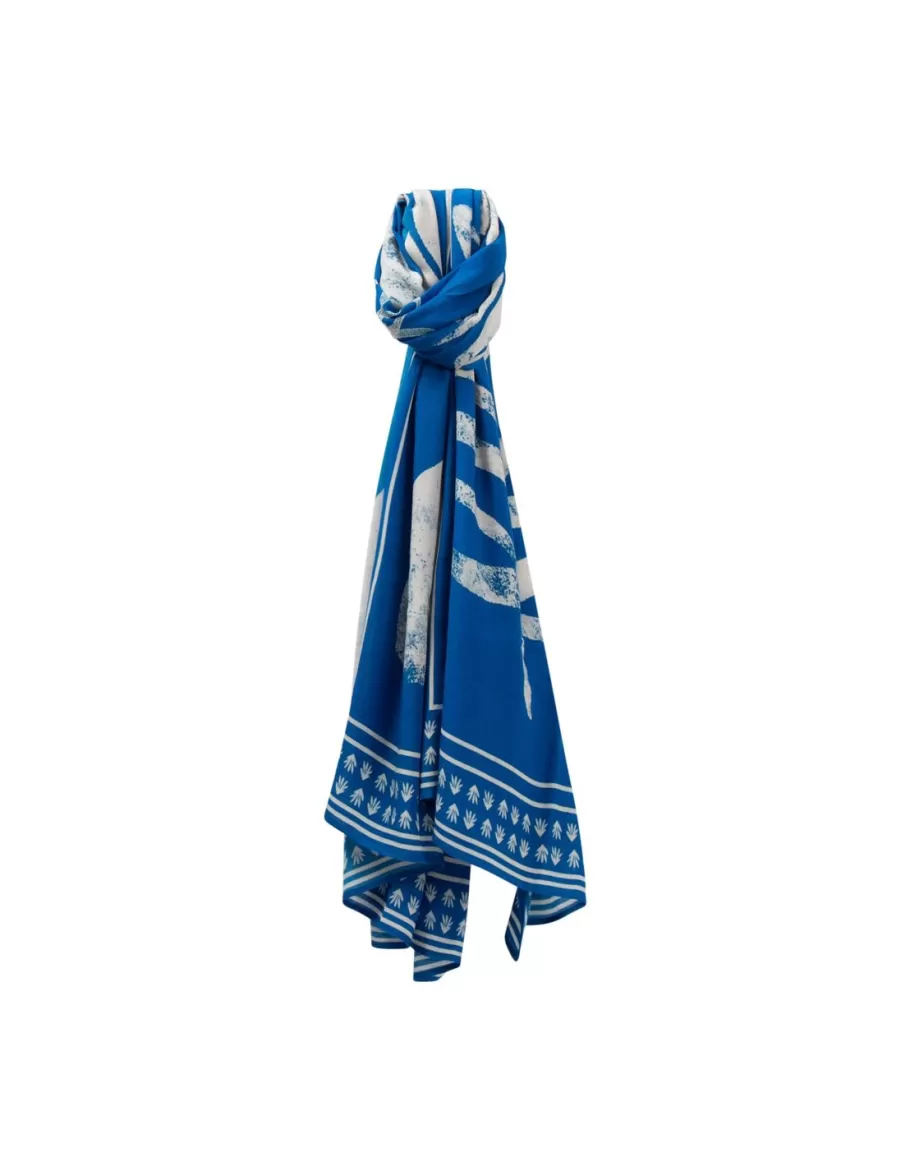 One Step Echarpes Et Foulards^Acia - Foulard Santorin Blue A Motif Arty Minimal