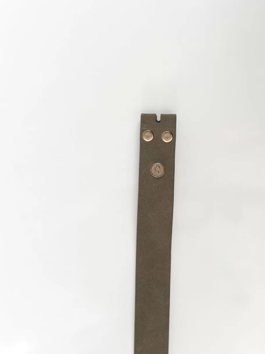 One Step Ceintures^Amor - Corps De Ceinture Kaki En Cuir Velours Certifie