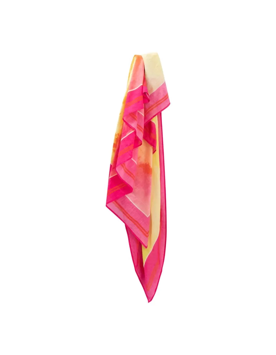 One Step Echarpes Et Foulards^Apache - Foulard Carre Mimosa A Visuel Aquarelle Lever De Soleil