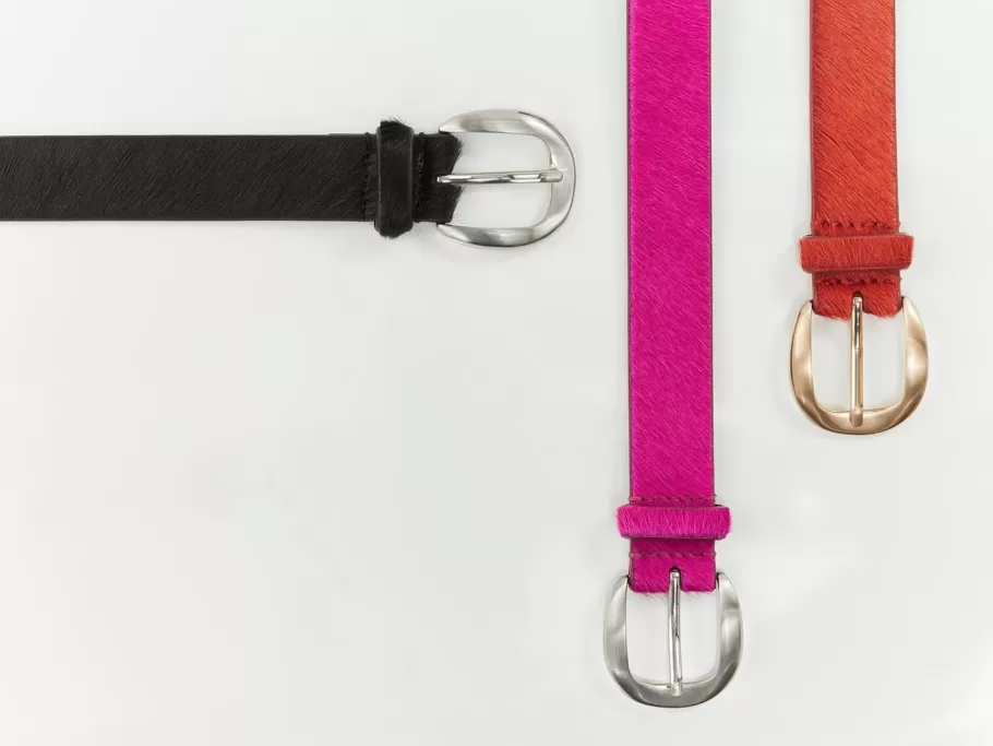 One Step Ceintures^Artic - Ceinture Rose Fuchsia En Cuir Facon Poulain