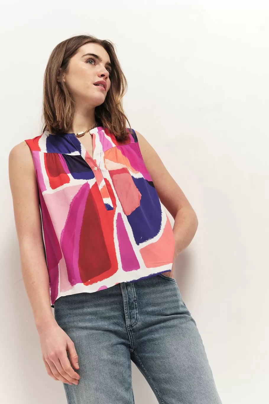 One Step Tops & Blouses^Carina - Top Orchidee Lenzing Ecovero A Imprime Aube D'Ete