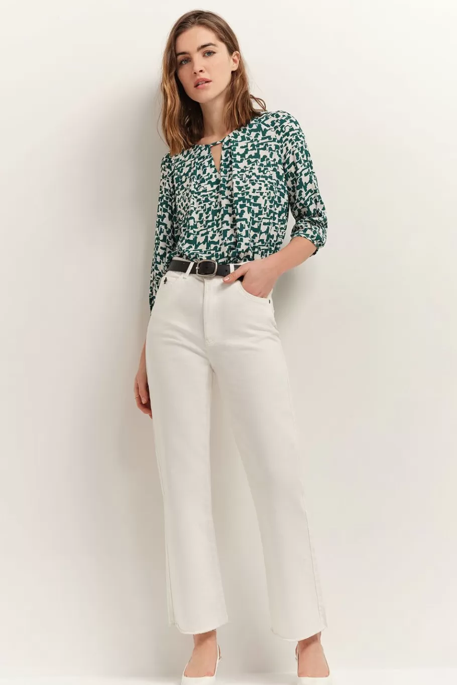 One Step Tops & Blouses^Colin - Blouse Ecrue A Imprime Ecorce Urbaine