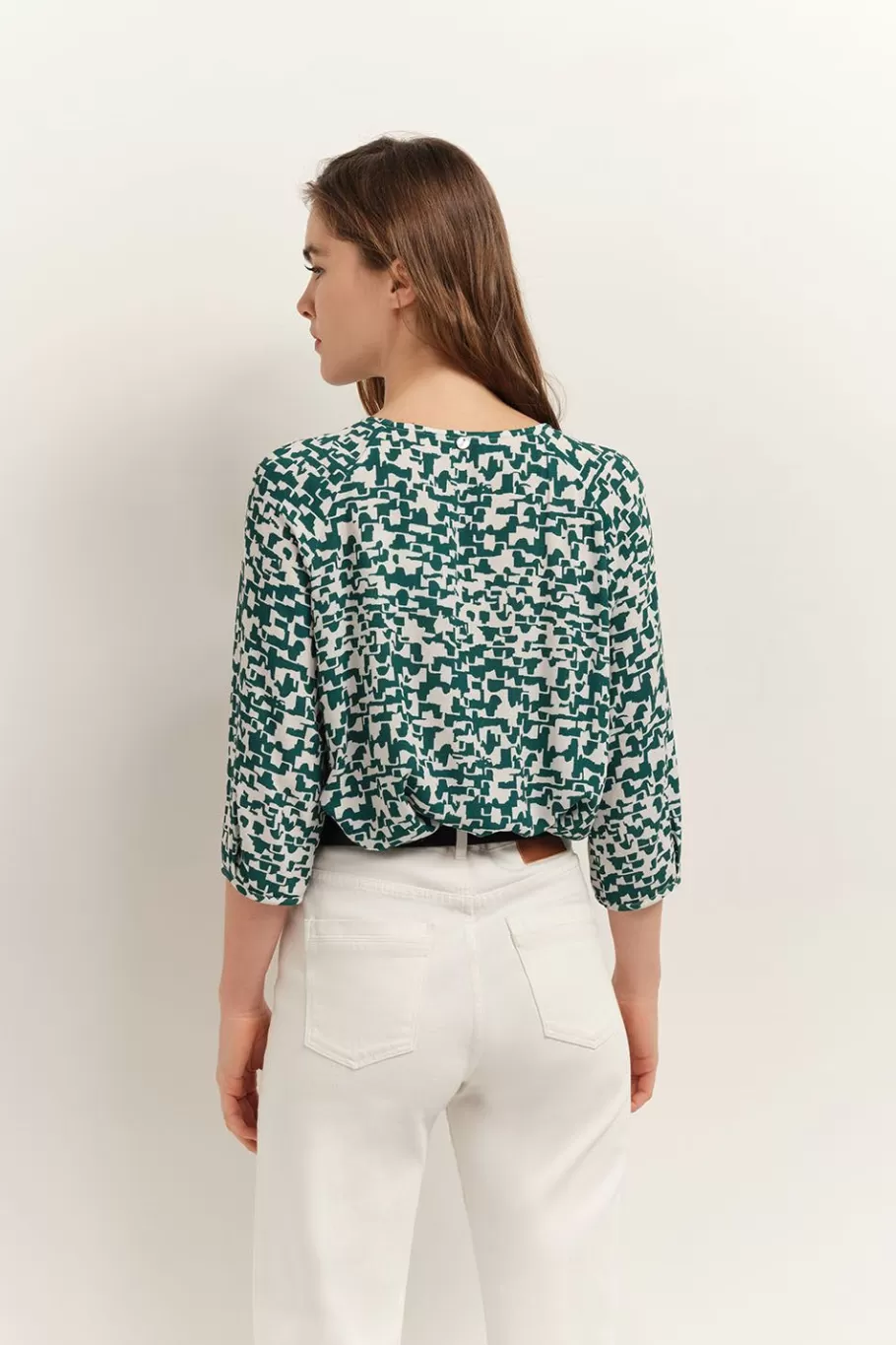 One Step Tops & Blouses^Colin - Blouse Ecrue A Imprime Ecorce Urbaine