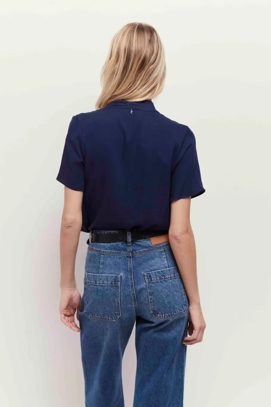 One Step Tops & Blouses^Corey - Top Bleu Lenzing Ecovero Forme Cache-Coeur