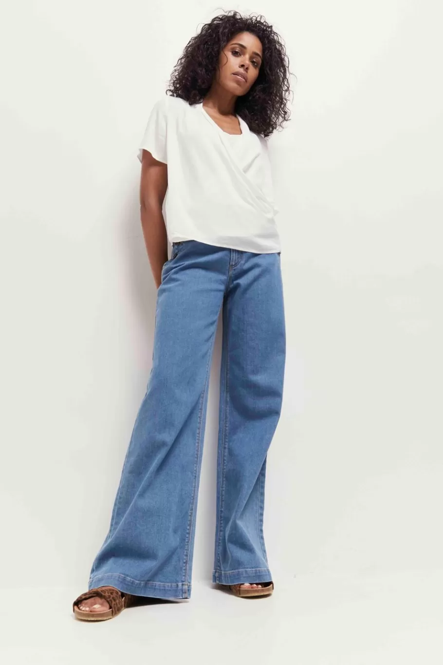 One Step Tops & Blouses^Corey - Top Ecru Lenzing Ecovero Forme Cache-Coeur