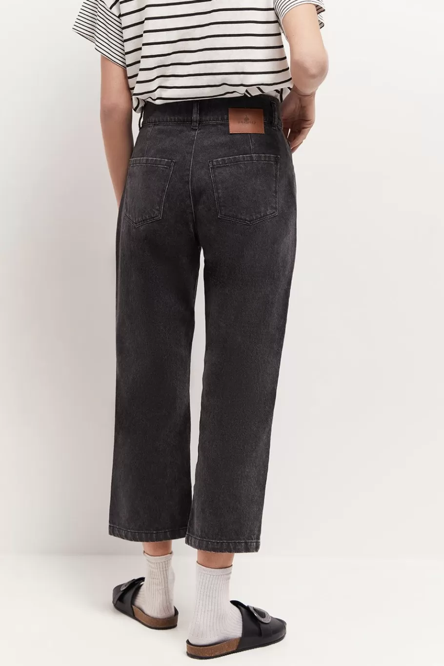One Step Denims & Pantalons^Le Chrissy - Jean Droit Medium Grey 7/8Eme En Denim Waterless