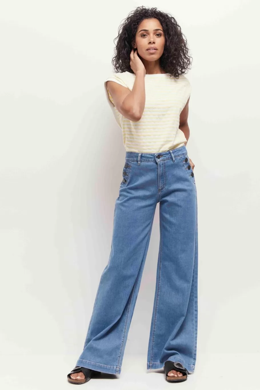 One Step Denims & Pantalons^Le Hailey - Jean Flare Baby Blue Waterless