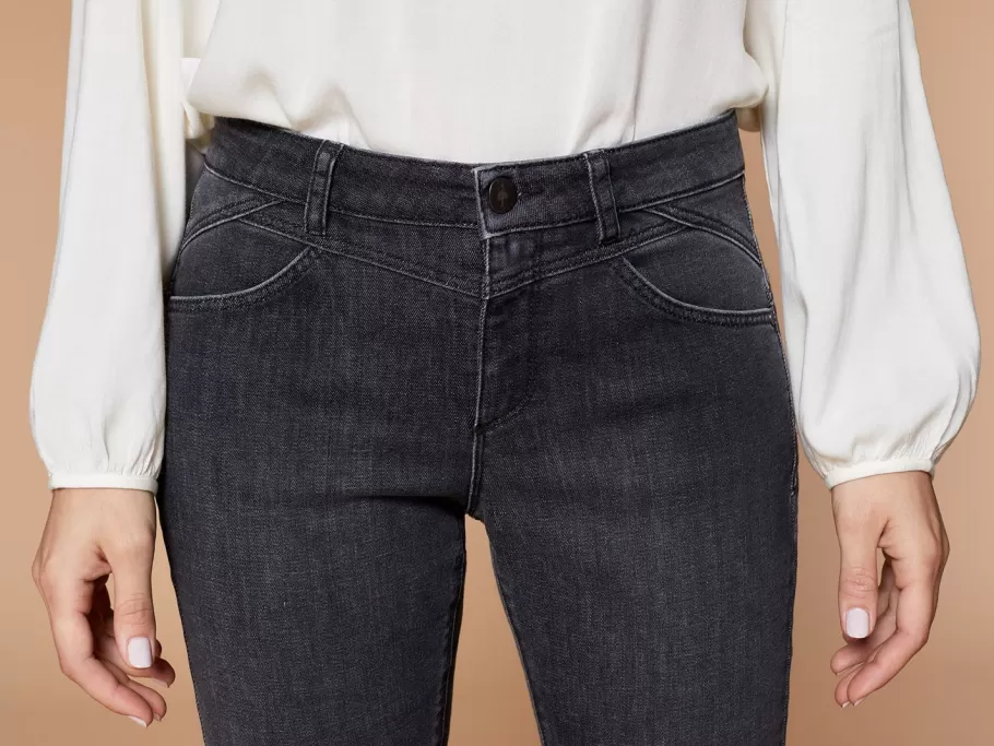One Step Denims & Pantalons^Le Indi - Jean Slim Gris Chine 7/8Eme Effet Push Up