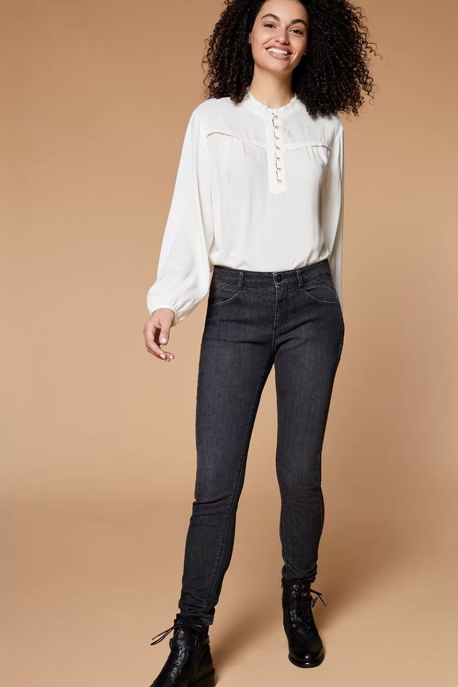 One Step Denims & Pantalons^Le Indi - Jean Slim Gris Chine 7/8Eme Effet Push Up