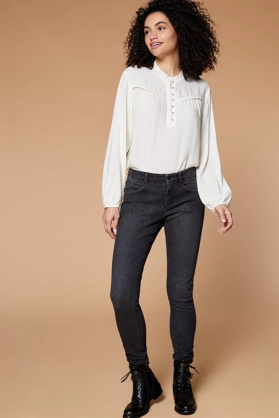 One Step Denims & Pantalons^Le Indi - Jean Slim Gris Chine 7/8Eme Effet Push Up