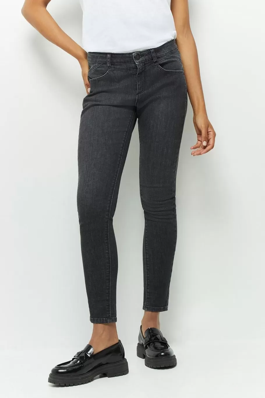 One Step Denims & Pantalons^Le Indi - Jean Slim Gris Chine 7/8Eme Effet Push Up
