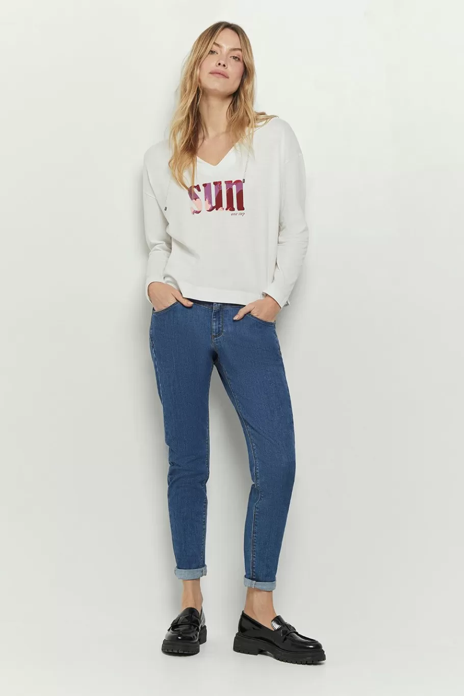 One Step Denims & Pantalons^Le Indi - Jean Slim Medium Wash 7/8Eme Effet Push Up