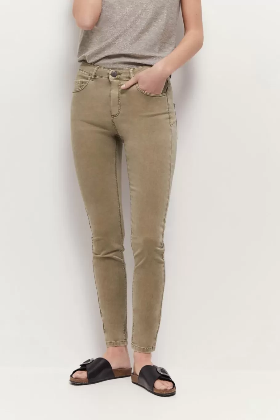 One Step Denims & Pantalons^Le Indi - Jean Slim Vetiver Effet Push Up 7/8Eme En Denim Waterless