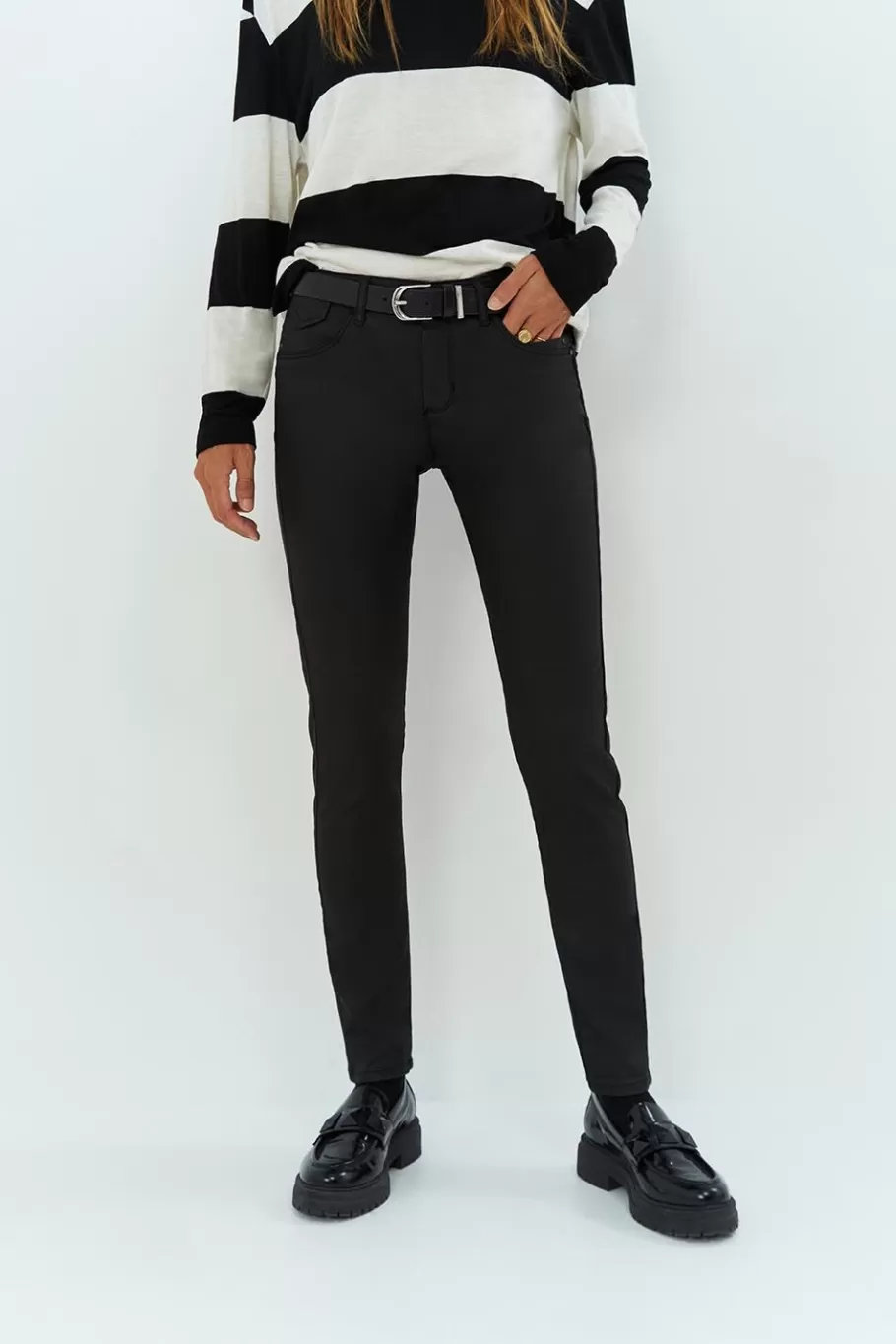 One Step Denims & Pantalons^Le Indi - Slim Push-Up Noir Enduit