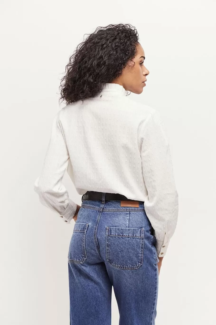 One Step Denims & Pantalons^Le Joanna - Jean Droit Bleu 7/8Eme A Taille Haute