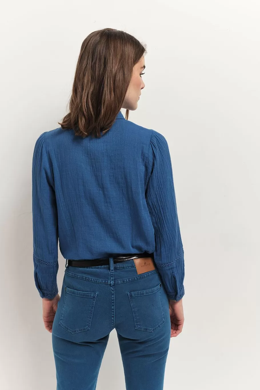 One Step Denims & Pantalons^Le Monica - Jean Slim Santorin Blue 7/8Eme En Denim Waterless