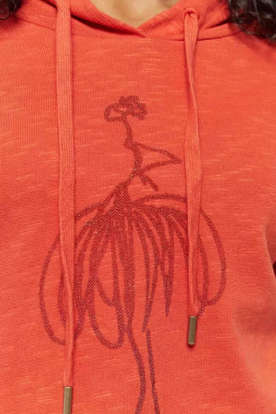 One Step Pulls, Gilets & Sweats^Maori - Sweat Capucine Coton Bio Visuel Danseuse Flocage Gomme Paillete