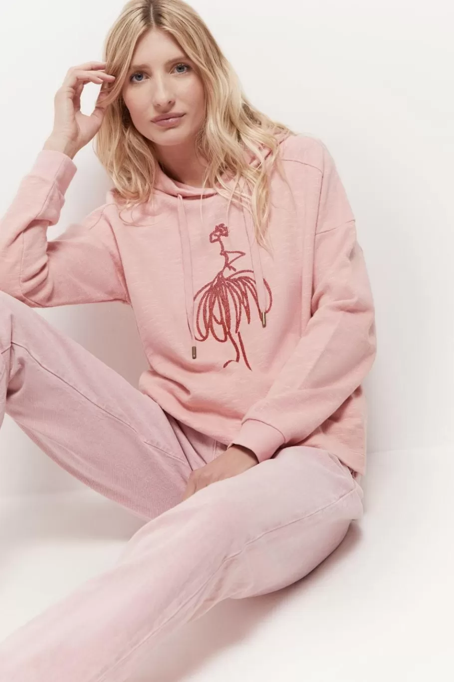 One Step Pulls, Gilets & Sweats^Maori - Sweat Eglantine Coton Bio Visuel Danseuse Flocage Gomme Paillete