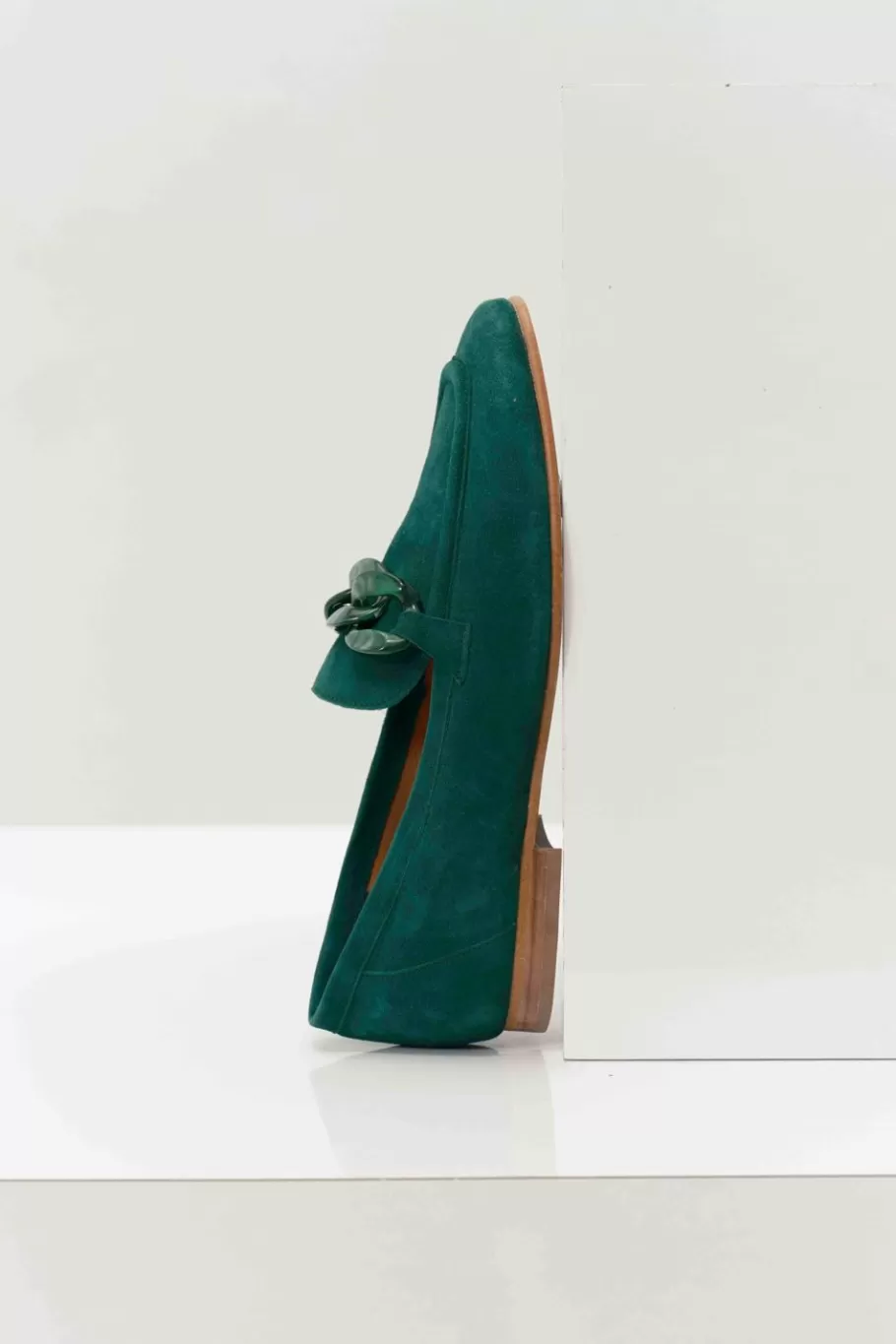 One Step Chaussures^O.Julo - Mocassins Vert Emeraude En Cuir Velours