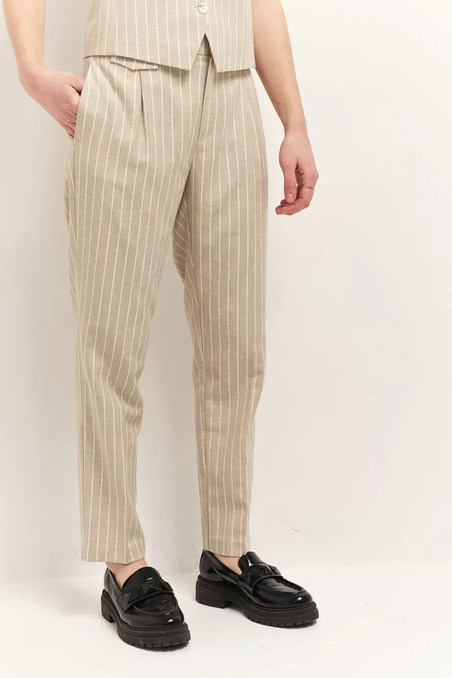 One Step Denims & Pantalons^Pacha - Pantalon De Costume Sand A Motif Rayures