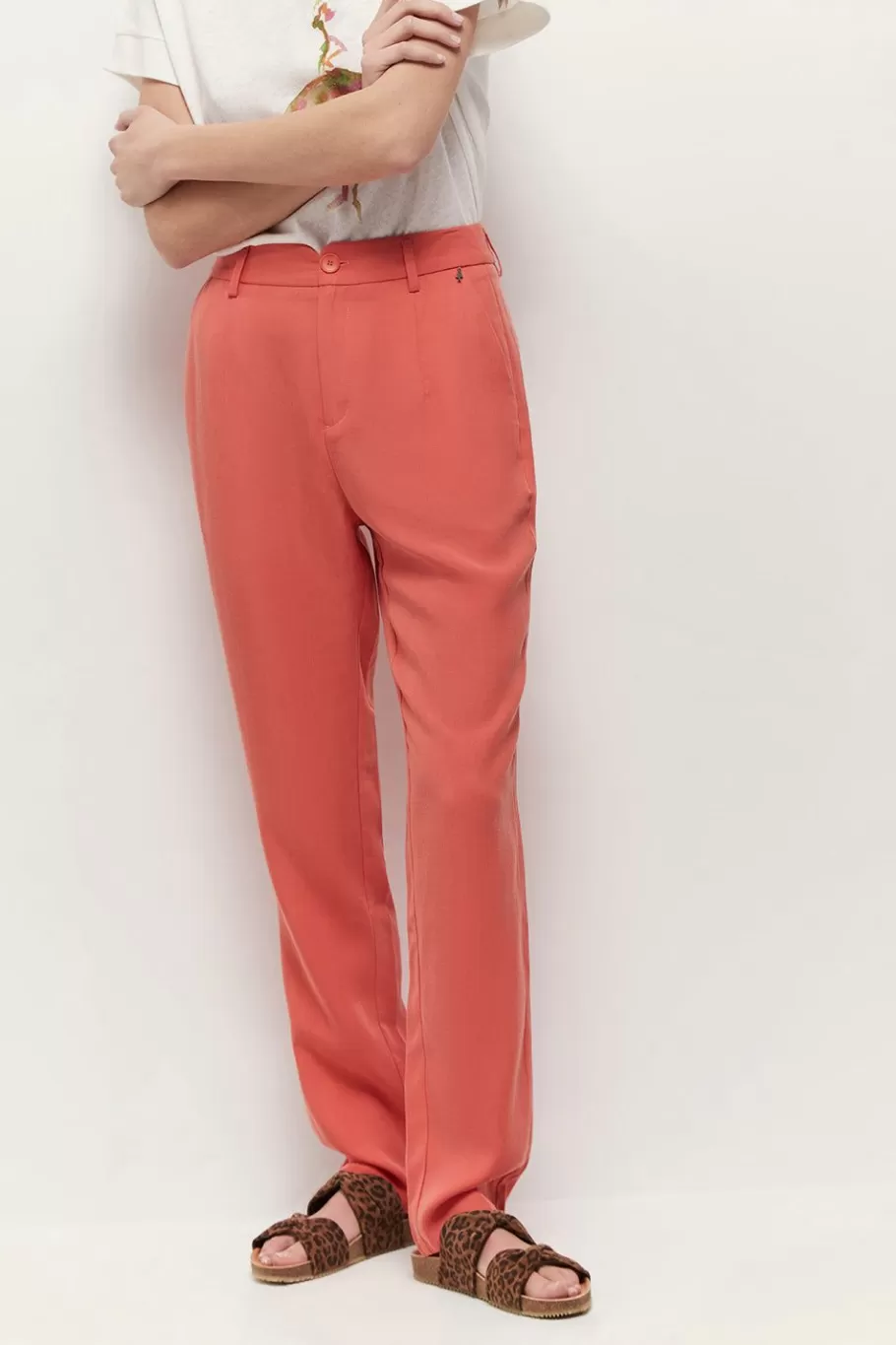 One Step Denims & Pantalons^Poeme - Pantalon Neo-Carotte Corail 7/8E