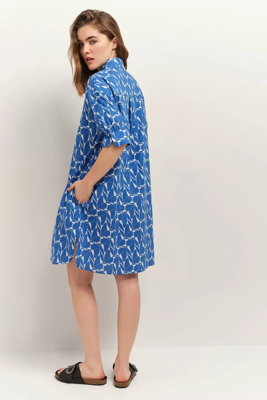 One Step Robes & Combinaisons^Reach - Robe Chemise Santorin Blue A Imprime Papillon D'Azur