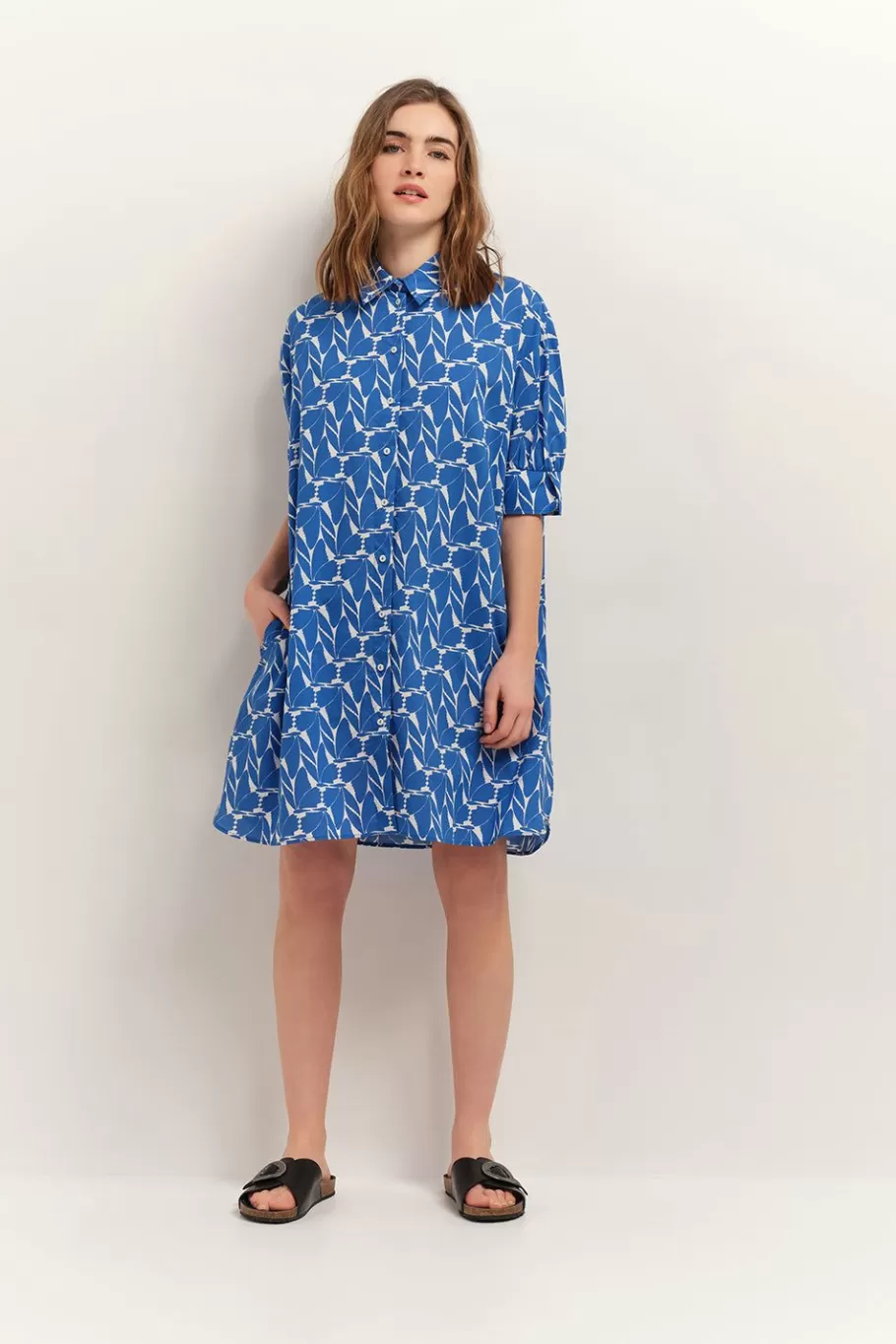 One Step Robes & Combinaisons^Reach - Robe Chemise Santorin Blue A Imprime Papillon D'Azur