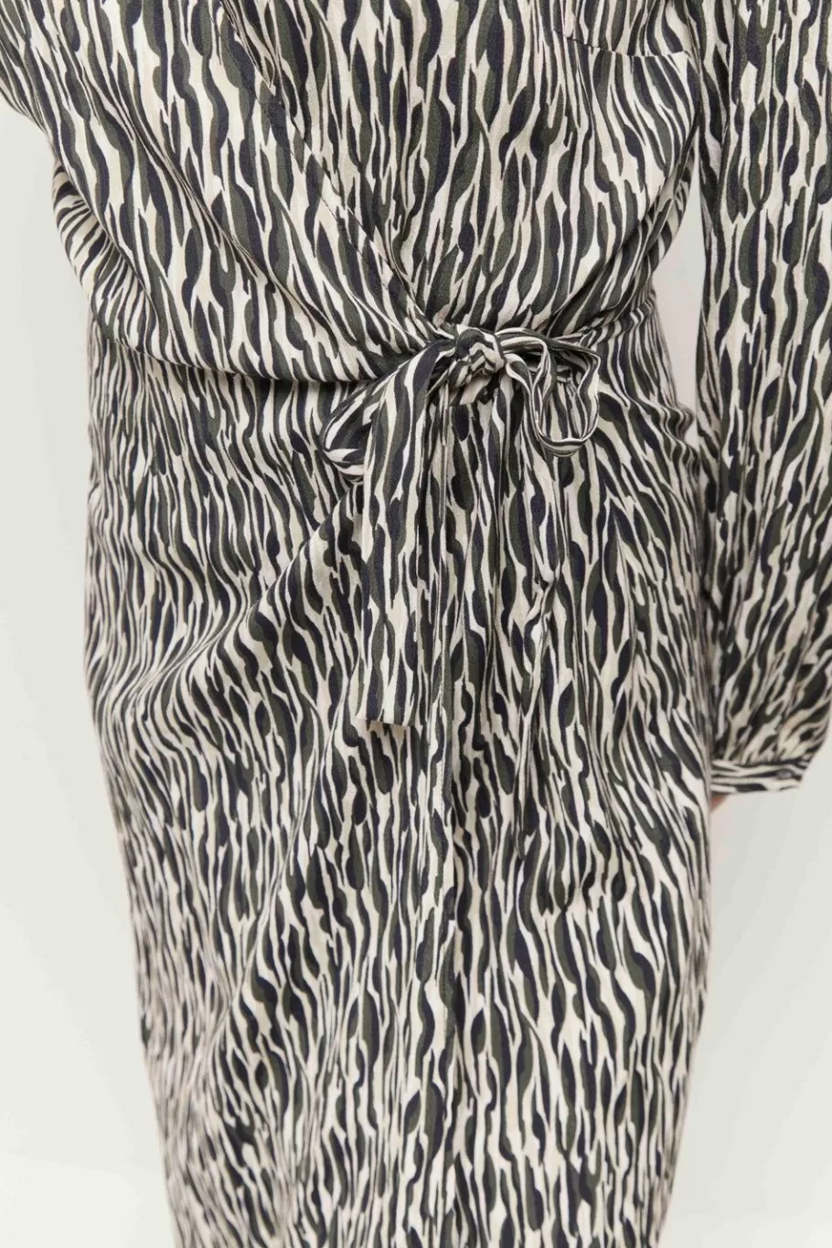 One Step Robes & Combinaisons^Reachy - Robe Longue Beige Lenzing Ecovero A Imprime Zebre Abstrait