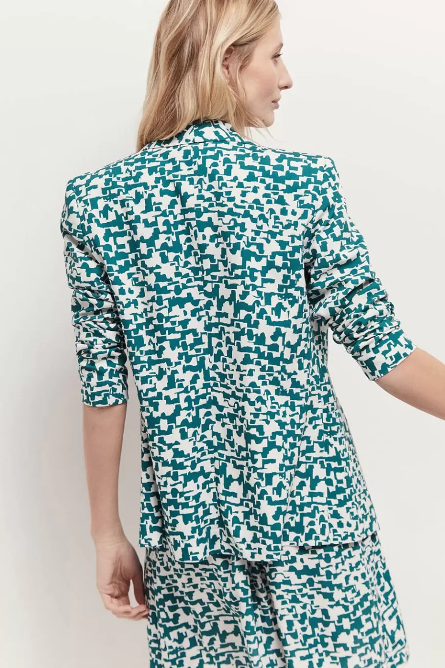 One Step Vestes & Blousons^Vinny - Veste De Costume Ecrue A Imprime Ecorce Urbaine